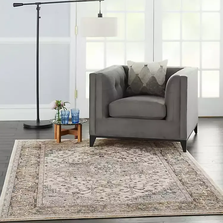 Kirklands Home and Ivory Nadia Medallion Area Rug, 4x6 Gray Online