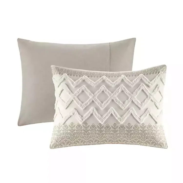 Kirklands Home and White 3-pc. Full/Queen Duvet Set Gray