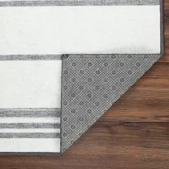 Kirklands Home Gray and White Stripe Washable Area Rug, 5x7 Online