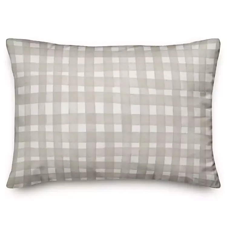Kirklands Home Basket Weave Outdoor Lumbar Pillow Gray