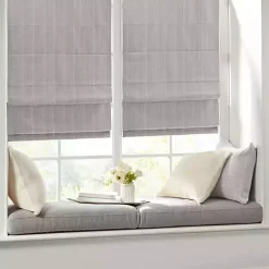 Kirklands Home Basketweave Cordless Roman Shade, 27 in. Gray Best