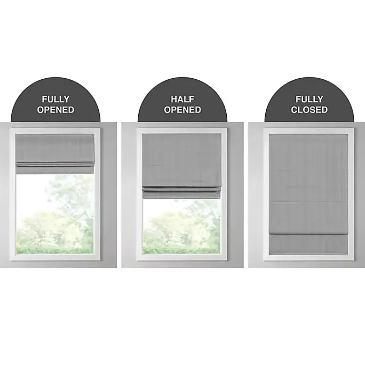 Kirklands Home Basketweave Cordless Roman Shade, 31 in. Gray