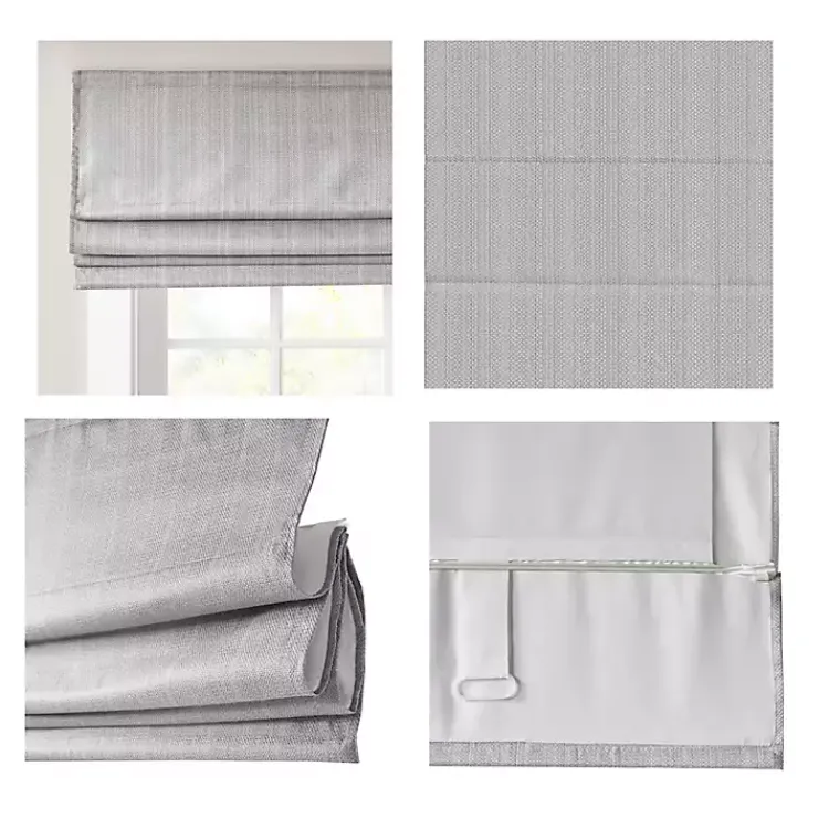 Kirklands Home Basketweave Cordless Roman Shade, 31 in. Gray