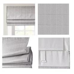 Kirklands Home Basketweave Cordless Roman Shade, 33 in. Gray Discount