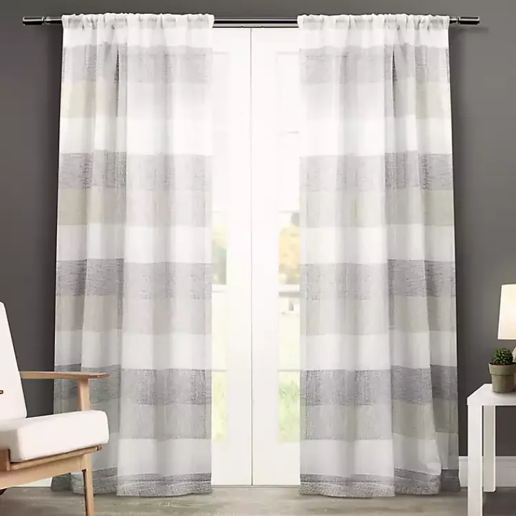 Kirklands Home Becky Curtain Panel Set, 96 in. Gray Outlet
