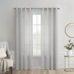 Kirklands Home Boucle Sheer Single Curtain Panel, 63 in. Gray Best