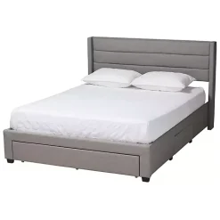 Kirklands Home Braylon Upholstered 3-Drawer Full Bed Gray Best