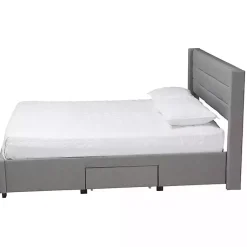Kirklands Home Braylon Upholstered 3-Drawer Queen Bed Gray Online