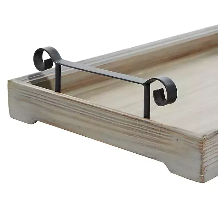Decorative Trays>Kirklands Home Brushed Distressed 2-pc. Decorative Tray Set Gray