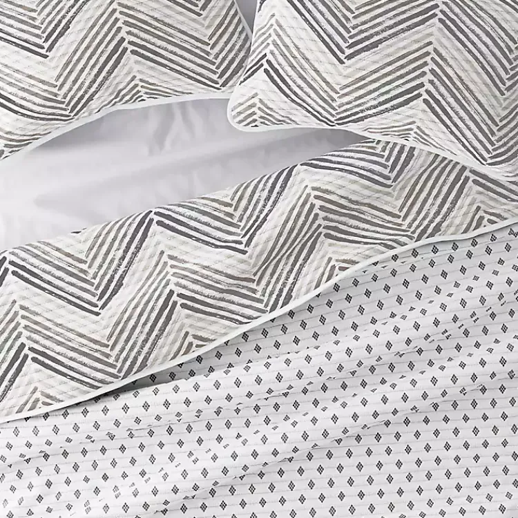 Kirklands Home Gray Chevron Reversible 2-pc. Twin Quilt Set Hot