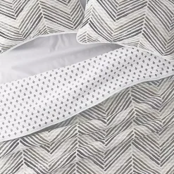 Kirklands Home Gray Chevron Reversible 3-pc. Queen Quilt Set Outlet