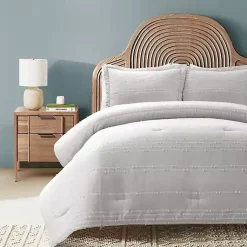 Kirklands Home Clipped Stripe 3-pc. Cali King Comforter Set Gray Sale