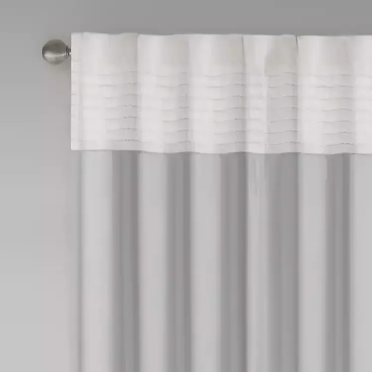Kirklands Home Gray Color Block Striped Curtain Panel, 84 in.