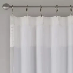 Kirklands Home Gray Color Block Striped Curtain Panel, 84 in.