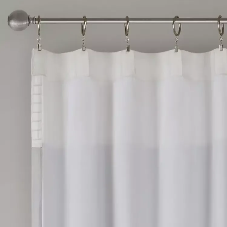 Kirklands Home Gray Color Block Striped Curtain Panel, 84 in.
