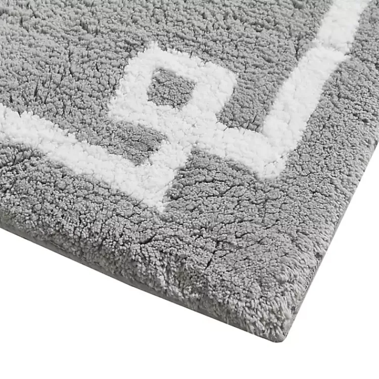Kirklands Home Cotton Tufted Bath Mat with Border, 30 in. Gray Outlet