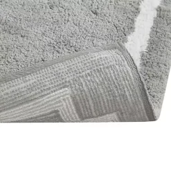 Kirklands Home Cotton Tufted Bath Mat with Border, 30 in. Gray Outlet