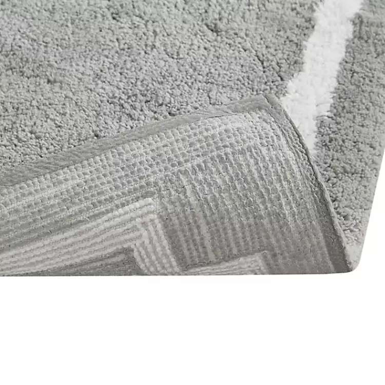Kirklands Home Cotton Tufted Bath Mat with Border, 40 in. Gray Outlet
