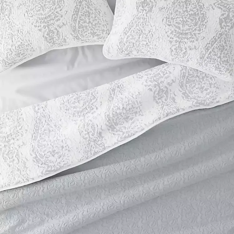 Kirklands Home Gray Damask Reversible 3-pc. King Quilt Set Discount