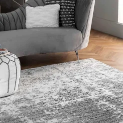 Kirklands Home Gray Distressed Power Loomed Area Rug, 12x15 Hot