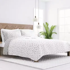 Kirklands Home Gray Dotted Reversible 3-pc. Queen Quilt Set Sale