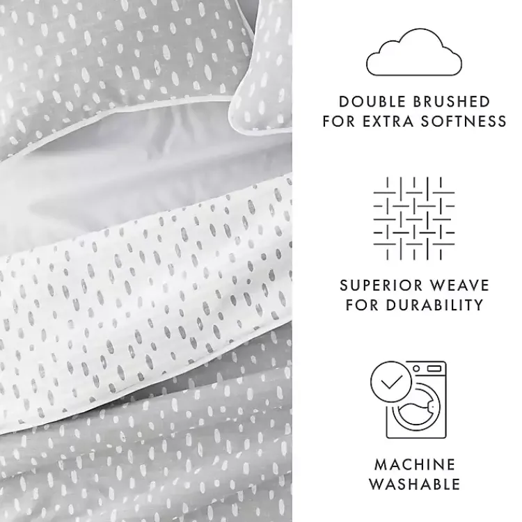 Kirklands Home Gray Dotted Reversible 3-pc. King Quilt Set Discount