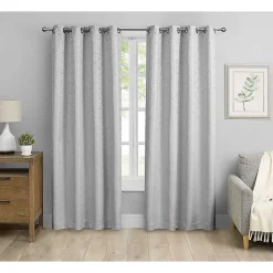 Kirklands Home Fans Blackout Curtain Panel Set, 96 in. Gray Clearance