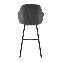 Kirklands Home Faux Leather Brigden Swivel Counter Stool Gray
