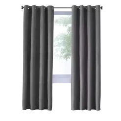 Kirklands Home Faux Suede Blackout Curtain Panel, 95 in. Gray Hot