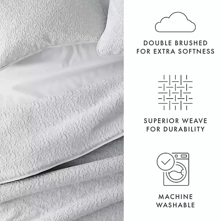 Kirklands Home Floral Stitch 3-pc. King Quilt Set Gray Online