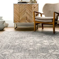 Kirklands Home Gray Geometric Medallion Washable Runner Best