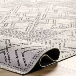 Kirklands Home Gray Geometric Medallion Washable Area Rug, 5x8 Best
