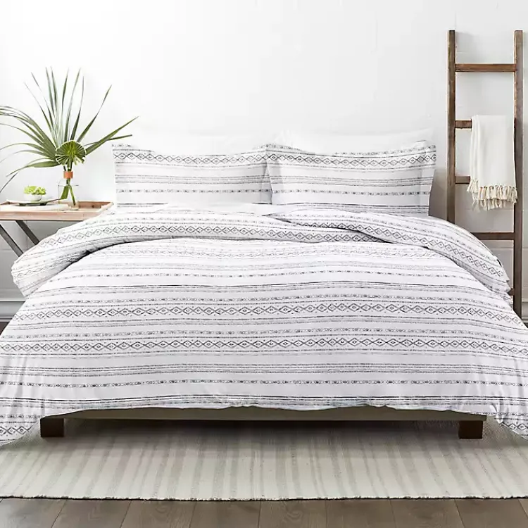 Kirklands Home Gray Geometric 2-Pc. Twin Duvet Cover Set Clearance