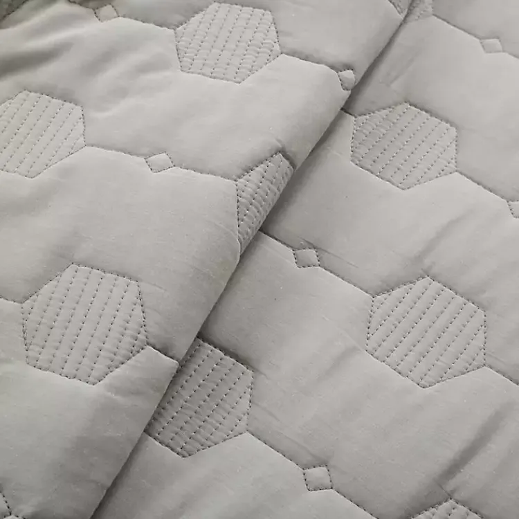 Kirklands Home Hexagon Honeycomb 3-pc. Cali King Quilt Set Gray Hot