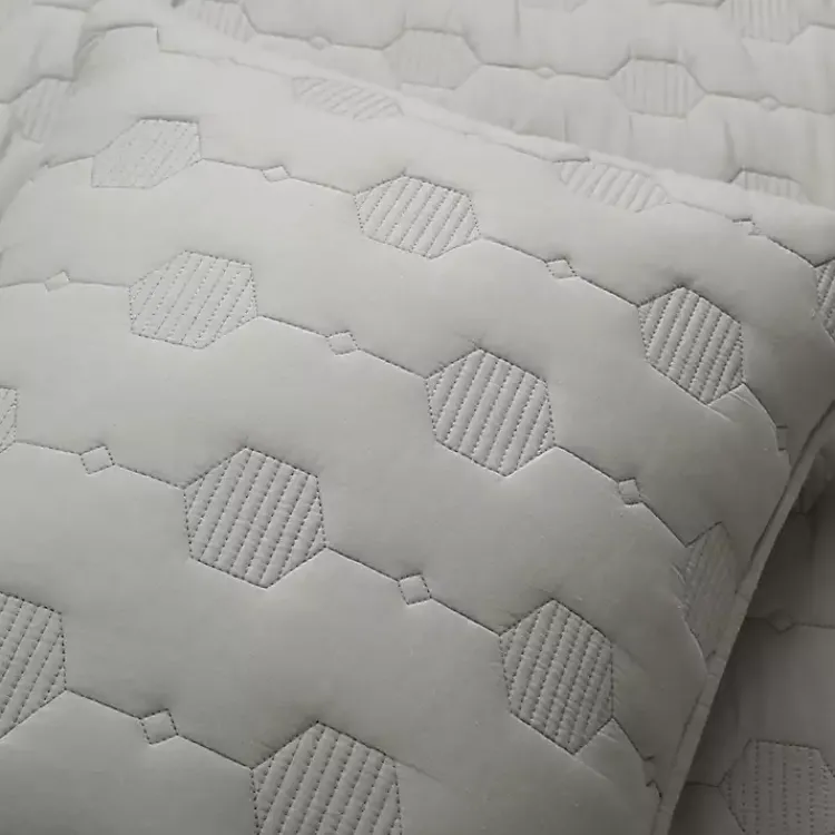 Kirklands Home Hexagon Honeycomb 3-pc. Cali King Quilt Set Gray Hot