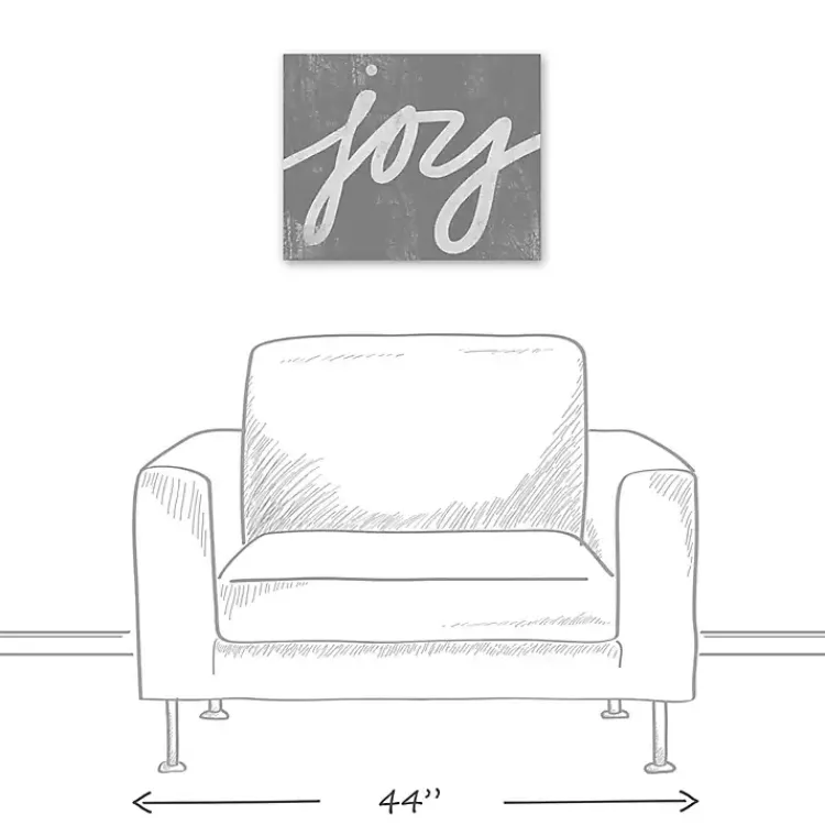 Christmas Art & Wall Decor>Kirklands Home Joy Script Canvas Art Print Gray