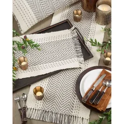 Kirklands Home Kantha Stitch Placemats, Set of 4 Gray Hot