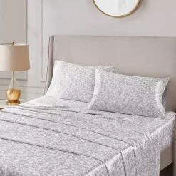 Kirklands Home Gray Leopard Satin King 2-pc. Pillow Case Set Clearance