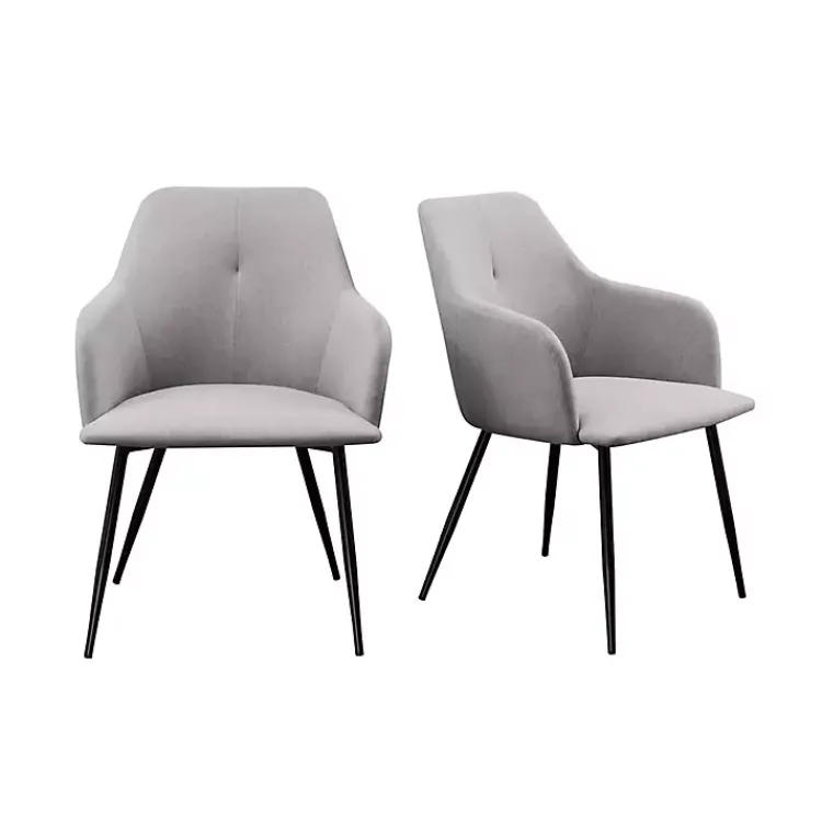 Kirklands Home Lily Upholstered Dining Chairs, Set of 2 Gray Hot