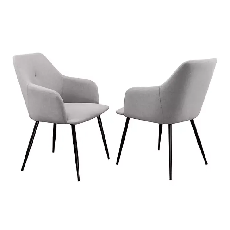 Kirklands Home Lily Upholstered Dining Chairs, Set of 2 Gray Hot