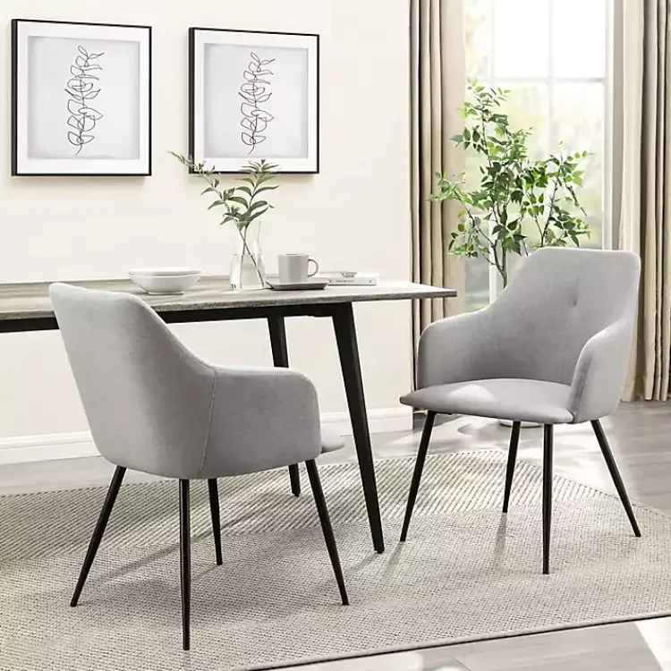 Kirklands Home Lily Upholstered Dining Chairs, Set of 2 Gray Hot
