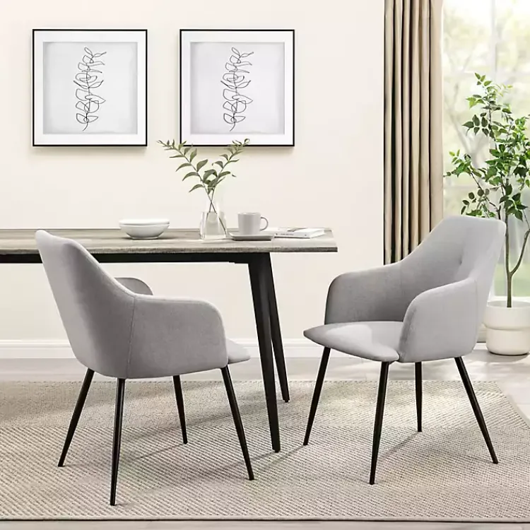 Kirklands Home Lily Upholstered Dining Chairs, Set of 2 Gray Hot