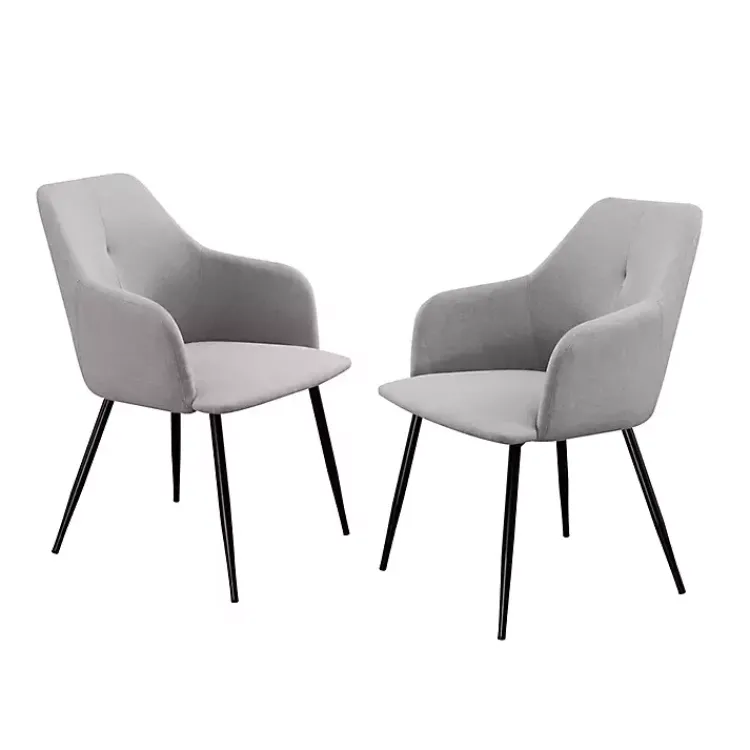 Kirklands Home Lily Upholstered Dining Chairs, Set of 2 Gray Hot