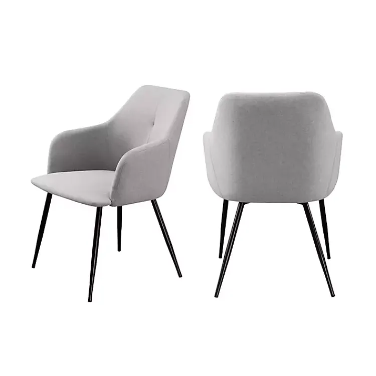 Kirklands Home Lily Upholstered Dining Chairs, Set of 2 Gray Hot