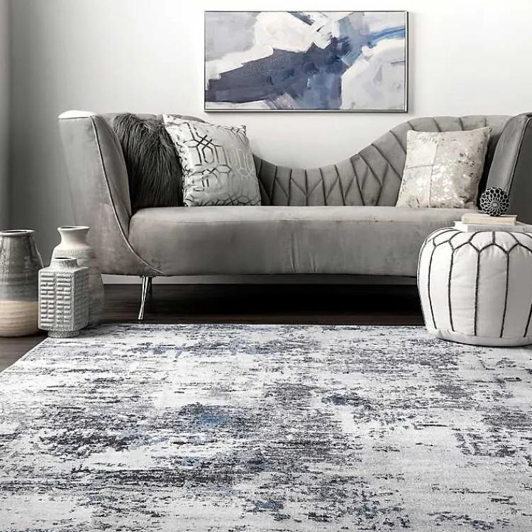 Kirklands Home Gray Modern Abstract Washable Area Rug, 5x8 Hot