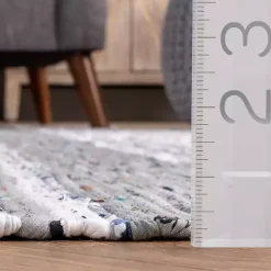 Kirklands Home Gray Mottled Stripe Tassel Area Rug, 8x10 Best