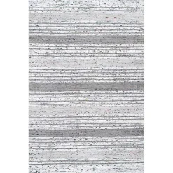 Kirklands Home Gray Mottled Stripe Tassel Area Rug, 9x12 Hot
