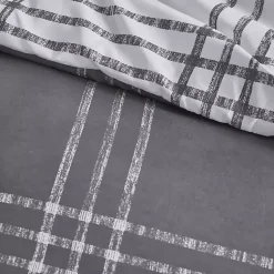 Kirklands Home Gray Plaid Dayton 3-pc. King Comforter Set Discount
