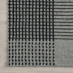 Kirklands Home Plaid Emily Henderson x RugsUSA Rug, 8x10 Gray New