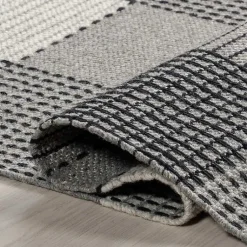Kirklands Home Plaid Emily Henderson x RugsUSA Area Rug, 3x5 Gray Outlet
